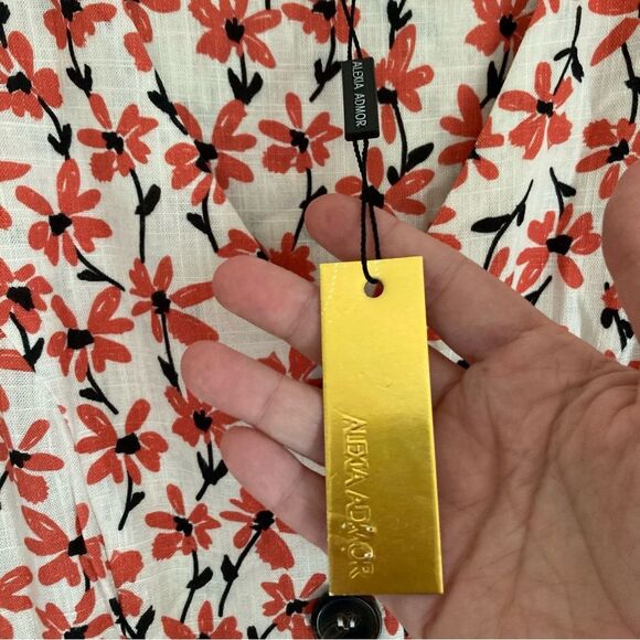 Alexia Admor Women’s V Neck floral button down short sleeve dress NWT size 2! 😍 - Picture 13 of 14